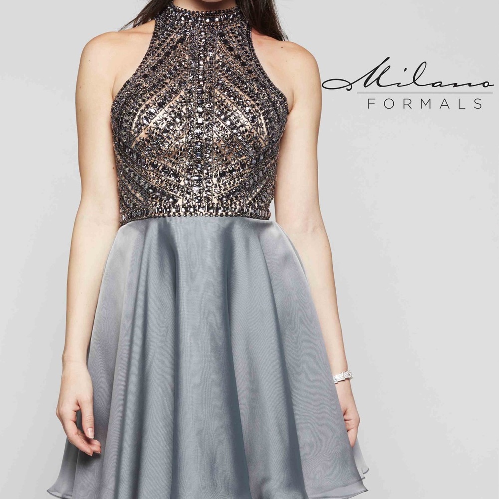 High Neck Beaded Cocktail Dress